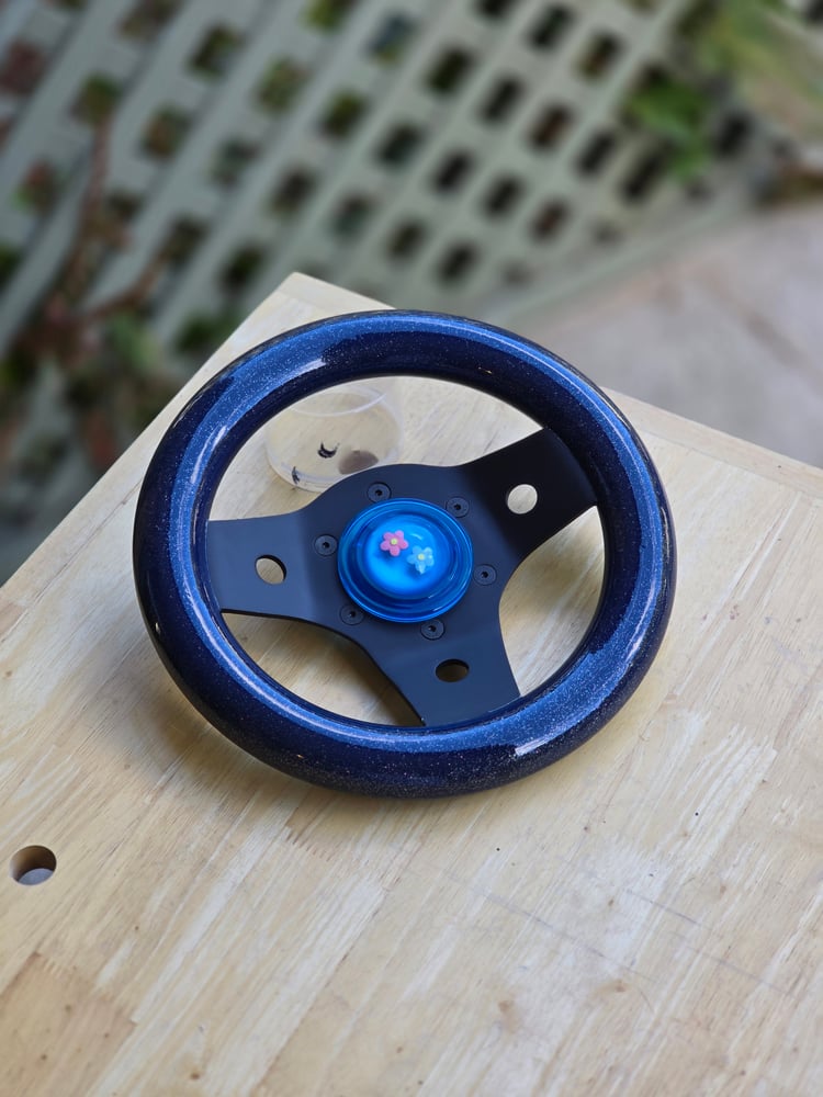 Made To Order Black Anodized 236mm Blue with Flake Wood