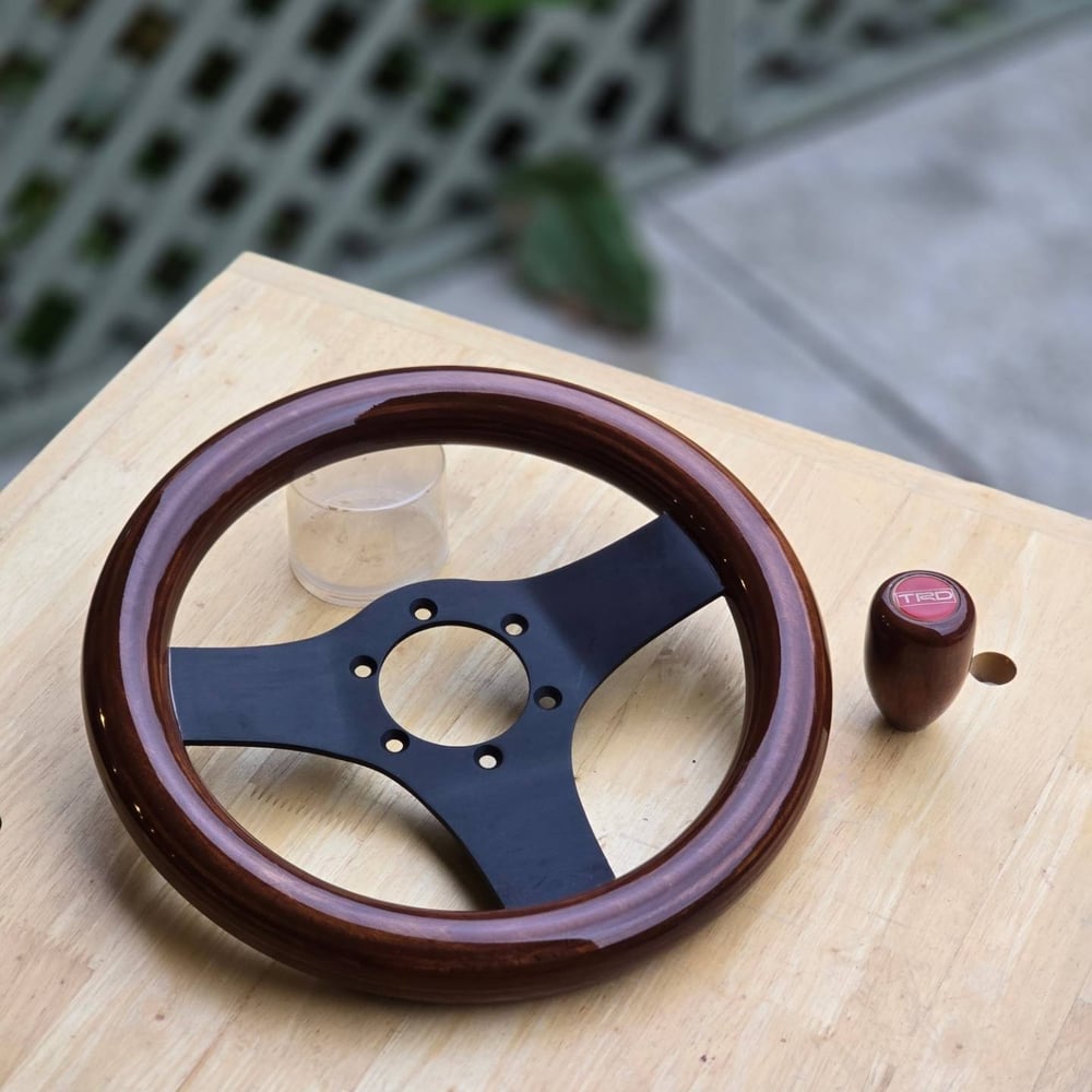 Made To Order Black Solid Spoke 280mm Deep Red Wood