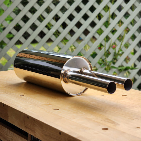 Single inlet/twin exit Stainless Muffler