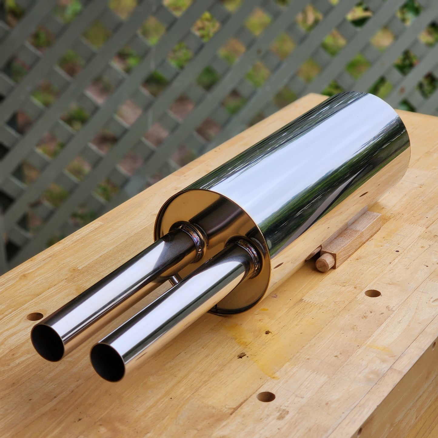 Single inlet/twin exit Stainless Muffler