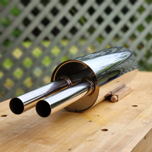 Single inlet/twin exit Stainless Muffler
