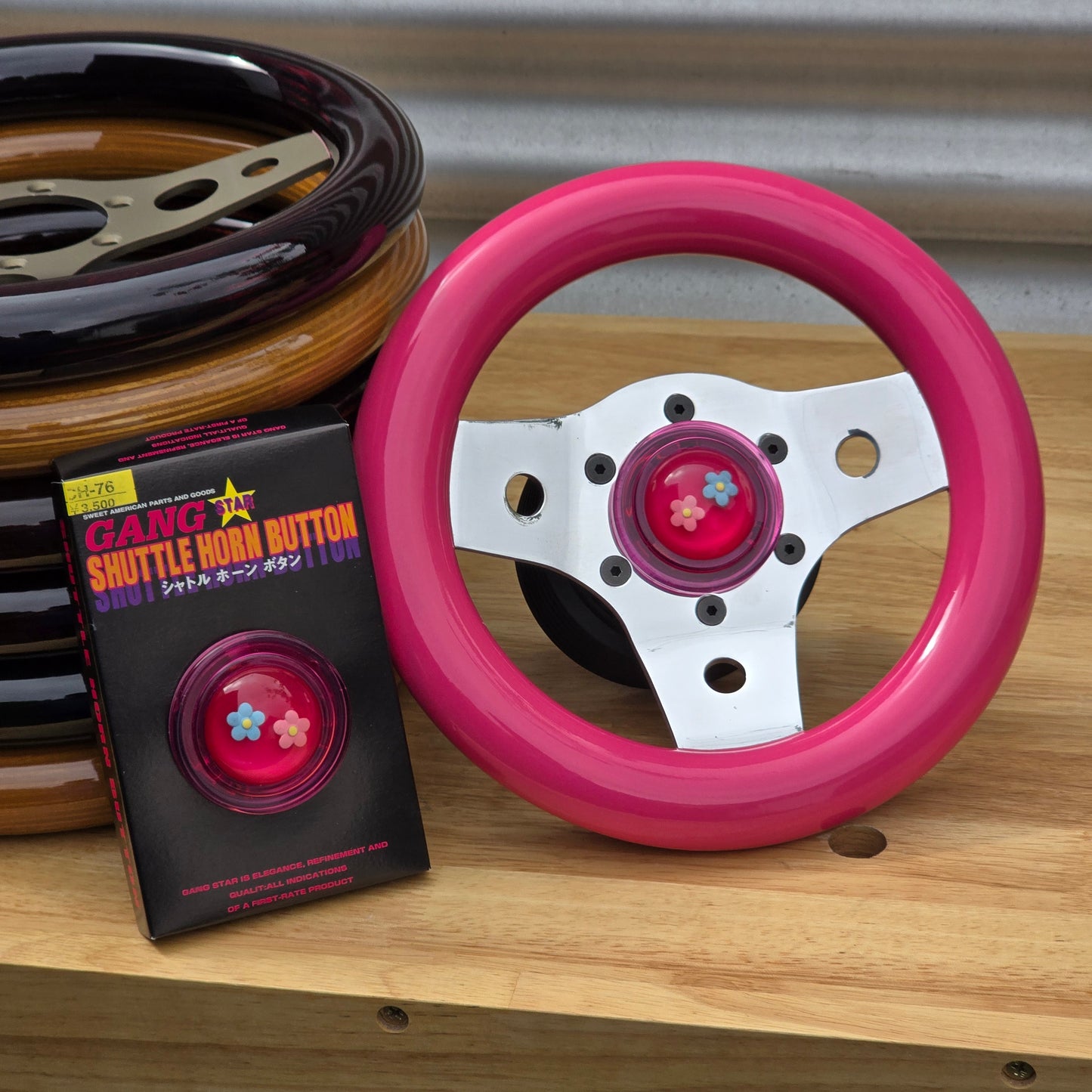 Made To Order Polished 236mm Solid Spoke with Berry pink Wood + horn combo!