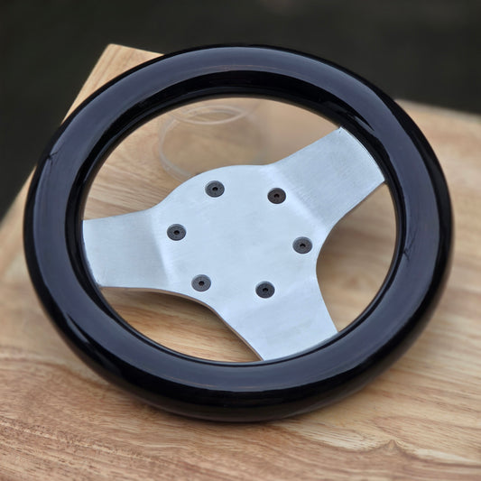 Brushed Iron Mask 236mm Gloss Black Japan wood