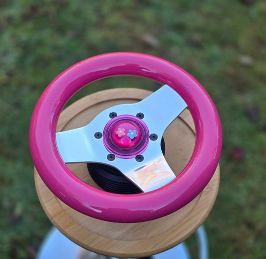 Made To Order Polished 236mm Solid Spoke with Berry pink Wood